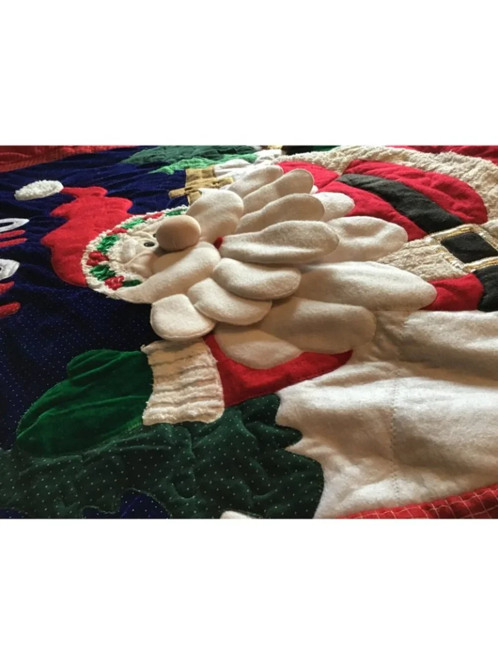 Santa Claus 3D 58x48 Christmas Throw Blanket Vintage 1990s